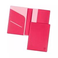 Обложка для паспорта Flexpocket из экокожи с отделениями для документов (права, полис, пластиковые карты) KOP-01, красный, розовый