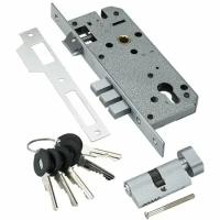 Замок врезной Adden Bau LOCK 4585 5-60B D CHROME, Хром, ключ-вертушка, английский ключ