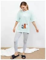Комплект женский футболка и леггинсы Mark Formelle салатовый размер M