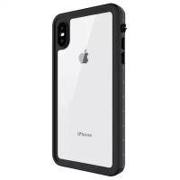 Водонепроницаемый противоударный чехол для iPhone Xs Max (Waterproof IP68 ISO 9001) глубиной до 2 метров, черно-прозрачный