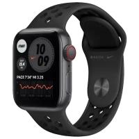 Умные часы Apple Watch SE GPS 44мм Aluminum Case with Nike Sport Band, серый космос/антрацитовый/черный