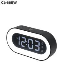 Часы электронные, CL-88BW, ARTSTYLE, черные, со встр. аккум, ночником и будильником