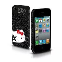 Чехол жесткий "Hello Kitty Kiss" для iPhone 4/4S (черный)