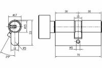 Цилиндровый механизм DOORLOCK V 2200Z N серия Variant, никелированный, 30x30мм, 5 ключей