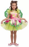 Детский карнавальный костюм для девочки Фея Флора Winx Club (крылья и юбка) на рост 104-110