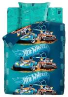 Комплект постельного белья 1.5 поплин Hot Wheels (70х70) рис. 16133-1/16134-1 Скорость