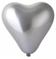Шар латексный ненадутый Е Сердце 11" Хром Silver 28 см (25 в уп)