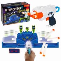 Игровой набор аэро ТИР один бластер Bondibon с парящими шариками движущаяся платформа интерактивная игрушка с подсветкой