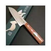 Нож кухонный Сантоку 165 мм, сталь Shirogami 2/ SUS410, рукоять plywood, HRC 61-62 - KANETSUNE