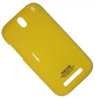 Чехол для HTC One SV (T528t) задняя крышка пластик лакированный SGP <желтый>