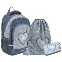 Ученический рюкзак ErichKrause® ErgoLine® 15L Lacey Heart с наполнением 51600/1