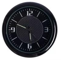 Часы автомобильные, внутрисалонные, d 4.5 см, черный циферблат