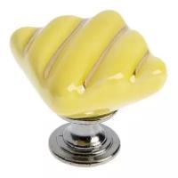 Ручка кнопка керамическая цвет желтый
