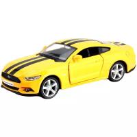 Машинка металлическая Uni-Fortune RMZ City серия 1:32 Ford Mustang GT 2015 with Strip инерционная, цвет желтый, двери открываются