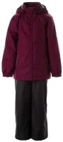 Комплект для девочек куртка и брюки HUPPA YONNE 1, бордовый/тёмно-серый 80134, размер 152
