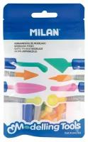 Набор инструментов для лепки MILAN: 2 пластиковых держателя и 8 пластиковых наконечников в блистере