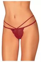 58437 Obsessive Ivetta thong, красные. Трусики из кружева с тесемками. Размер S-M