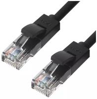 GCR Патч-корд прямой 0.2m UTP кат.5e, черный, 24 AWG, литой, ethernet high speed 1 Гбит/с, RJ45, T568B