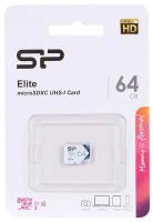 Карта памяти Silicon Power Elite MicroSDHC 64Gb Class 10 UHS-I (SP064GBSTXBU1V21)