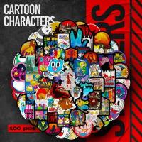 Набор наклеек "Cartoon Characters" 100 шт / Самоклеящиеся стикеры с героями мультфильмов