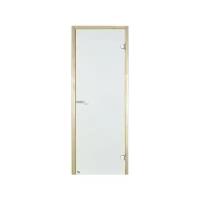 Дверь для сауны Harvia 9х21 (стеклянная, прозрачная, коробка сосна), D92104M