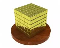 Куб из магнитных кубиков 5 мм Тетракуб TetraCube "Неокуб", золотой, 216 элементов/Тетракуб золотой
