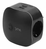 ЭРА Сетевой разветвитель ЭРА SP-3e-USB-BLACK Black