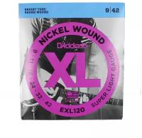 Струны для электрогитары D'Addario EXL120 NICKEL WOUND SUPER LIGHT ( 0.09-0.42 )