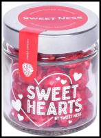 Карамель Sweet Ness в стекле, земляника сердечки, 130г