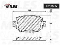 Колодки тормозные (смесь ceramic) skoda octavia 12- задние E510535 Miles E510535