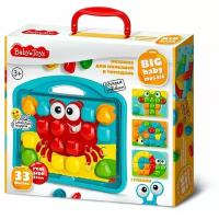 Мозаика для малышей Десятое королевство Baby Toys "Краб" в чемодане, d4,5/33 элемента