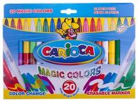 Набор фломастеров 18 цветов Carioca Magic Colors (линия 6мм, смываемые + 1 изменяющий цвет, 1 стирающий) картонная упаковка (41369)