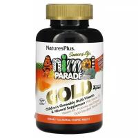 NaturesPlus Source of Life Animal Parade Gold Children's Chewable Multi-Vitamin & Mineral Supplement со вкусом апельсина 120 жевательных таблеток