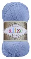 Пряжа Alize Diva, 100 % акрил, 100 г, 350 м, 1 шт., 350 светло голубой 350 м