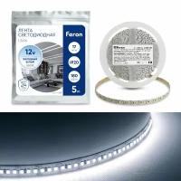 Cветодиодная лента Feron LS616, 180SMD(2835)/м 17Вт/м 5м IP20 12V 6500К