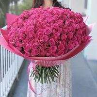 Букет Роза кустовая розовая 301 шт, красивый букет цветов, шикарный, цветы премиум