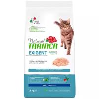 Trainer Natural 1,5кг Сухой корм для взрослых привередливых кошек старше 1 года с улучшенной формулой поедаемости, с мясом индюка и курицы, свекловичной стружкой, цикорием и экстрактом из клюквы