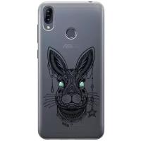 Ультратонкий силиконовый чехол-накладка Transparent для Asus Zenfone Max (M2) ZB633KL с 3D принтом "Grand Rabbit"