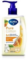 Aura Крем-мыло Pure Cotton Хлопок и мёд, 300 мл, 340 г