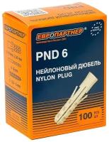 Нейлоновый дюбель европартнер PND-6 6х30mm, 100 шт 76082034