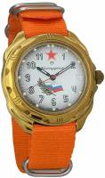 Мужские наручные часы Восток Командирские 219277-orange, нейлон, оранжевый