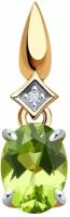 Подвеска Diamant из золота с хризолитом и фианитом 51-330-01919-4