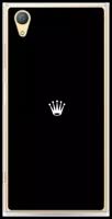 Силиконовый чехол на Sony Xperia XA1 plus / Сони Икспериа ХА 1 Плюс Белая корона на черном фоне