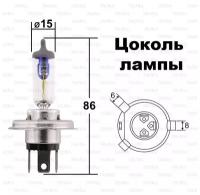 Лампа головного света (ALL SEASON SUPER) +30% H4 12V 60/55W 1 шт