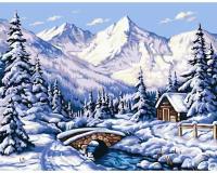 Картина по номерам Зимний горный пейзаж 40х50 см