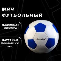 Мяч ONLYTOP "Classic", футбольный, размер 2, 32 панели, PVC, 3 подслоя, машинная сшивка, вес 96 г, цвет белый, синий