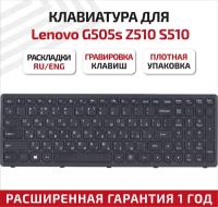 Клавиатура (keyboard) 25211020 для ноутбука Lenovo IdeaPad Flex 15, G500S, G505, G505A, G505G, G505S, без подсветки, черная