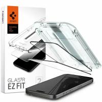 Защитное стекло SPIGEN для iPhone 15 Pro Max - Glass tR EZ Fit Черный 2 шт AGL06873