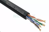 Кабель витая пара NEOMAX NM10031-075М-P U/UTP cat.5е 4 пары (75 м) 0.51 мм (24 AWG) одножильный, чистая медь, внешний PE, черный