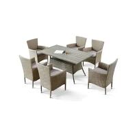 Комплект мебели Afina AFM-195-6Pcs (6+1) Beige